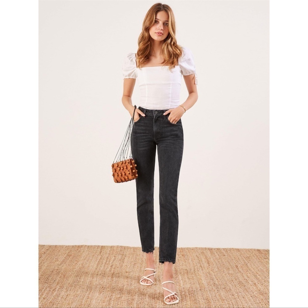 REFORMATION Julia High Rise Cigarette Jean In Pacific